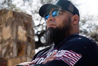 Ruben Torres, whose daughter, Khloie, was wounded in the Robb Elementary shooting, served as a Marine infantryman in Iraq and Afghanistan. He has no objection to civilians owning AR-15s but thinks they should be required to complete training like soldiers do.